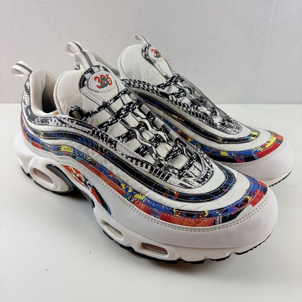 Nike Air Max Plus City Pride 305 Mens Size 11 White Red Casual Shoes Sneakers